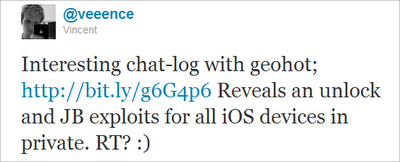 Veeence & Geohot Chat log