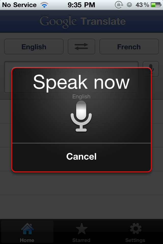 Google Translate app iPhone
