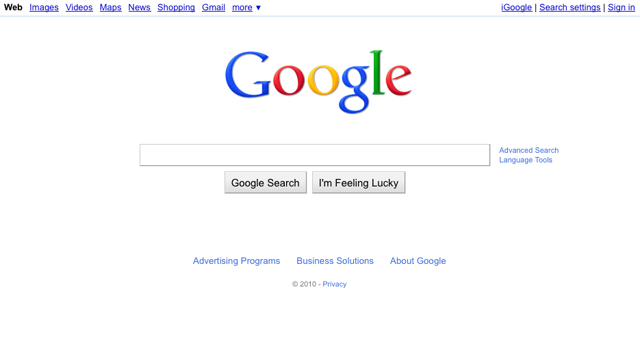 New Google Homepage